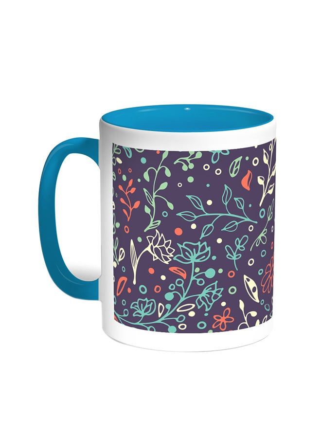 RKN Decorative - Tree Paper Printed Coffee Mug Turquoise/White 11ounce - Image 1