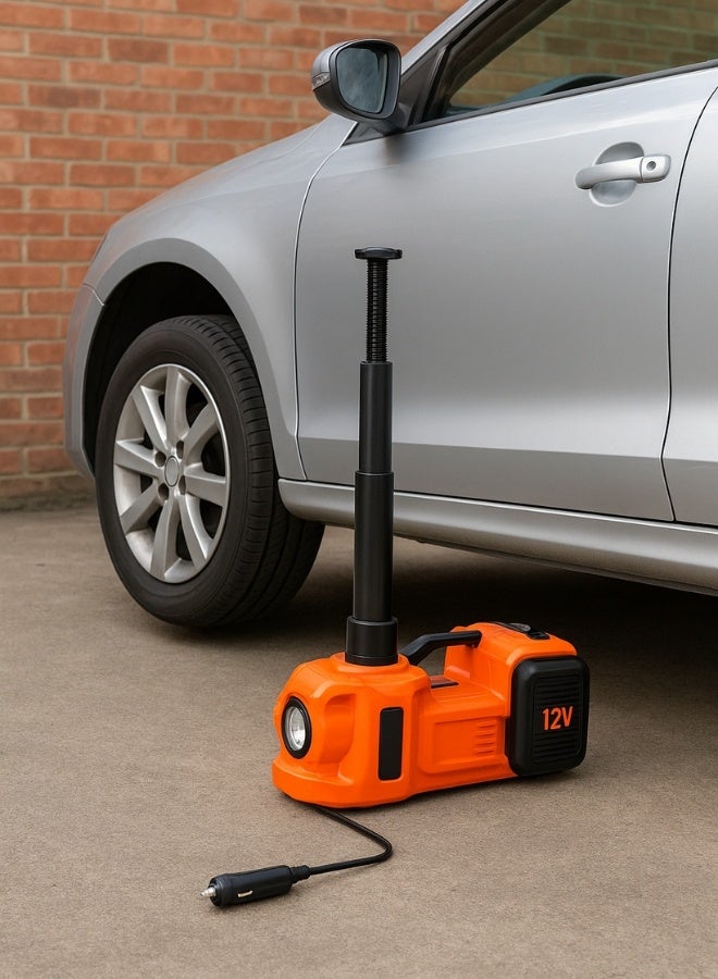 بريمو بلس مجموعة رافعة السيارة الهيدروليكية 5 طن (نطاق الرفع: 15 ~ 45 سم) مع مفتاح ربط كهربائي 12 فولت لتغيير إطارات السيارة، ( رافعة كهربائية + منفاخ هواء + جهاز كهربائي لفك الكفرات ) - Image 4