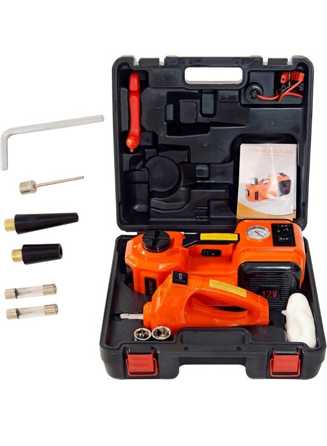 بريمو بلس مجموعة رافعة السيارة الهيدروليكية 5 طن (نطاق الرفع: 15 ~ 45 سم) مع مفتاح ربط كهربائي 12 فولت لتغيير إطارات السيارة، ( رافعة كهربائية + منفاخ هواء + جهاز كهربائي لفك الكفرات ) - Image 3