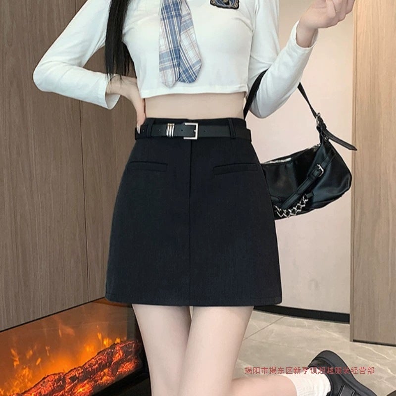 High-Waist A-Line Mini Skirt - Image 1