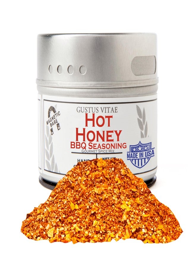 GUSTUS VITAE Hot Honey BBQ Seasoning | All Natural | Non GMO | Hand Crafted | 2.3 oz | Gourmet Spice Mix | Small Batch | Artisanal Rub | Made in USA | GLP-1 Friendly Spice | Ultra Premium | Seasoning Blend | Magnetic Tin | Gustus Vitae - Image 1