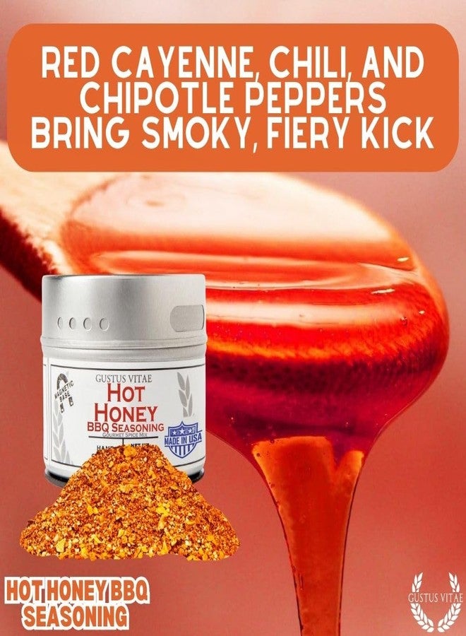 GUSTUS VITAE Hot Honey BBQ Seasoning | All Natural | Non GMO | Hand Crafted | 2.3 oz | Gourmet Spice Mix | Small Batch | Artisanal Rub | Made in USA | GLP-1 Friendly Spice | Ultra Premium | Seasoning Blend | Magnetic Tin | Gustus Vitae - Image 3