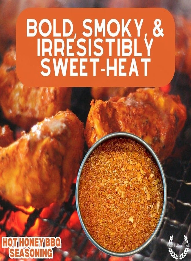 GUSTUS VITAE Hot Honey BBQ Seasoning | All Natural | Non GMO | Hand Crafted | 2.3 oz | Gourmet Spice Mix | Small Batch | Artisanal Rub | Made in USA | GLP-1 Friendly Spice | Ultra Premium | Seasoning Blend | Magnetic Tin | Gustus Vitae - Image 2
