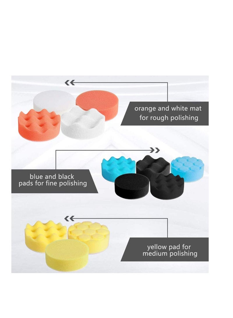 Y&D Car Polishing Sponge, 31Pcs Pads Set, Buffing and Wool with M14 Drill Adapter for Polisher Electric  - Image 4