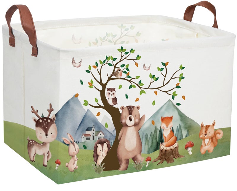 DDBASKET Kids Basket Animal Baskets Cute Storage Bins Rectangular Toy Storage Bin Organizer Book Box ,Animals Room Decor(Mountain animal) - Image 1