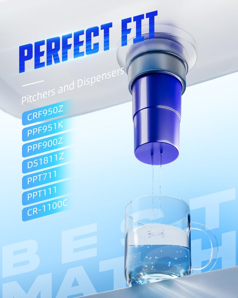 DESENRUIS Upgraded Water Filters Replacement Compatible With Pur Water Filter Pitcher And Dispensers  Crf950Z  Crf-950Z  Ppf900Z  Ppf951K  Ppt700W  Cr-1100C  Deeply Adsorb 99% Chlorine  Pack Of 3  By Desenruis - Image 2