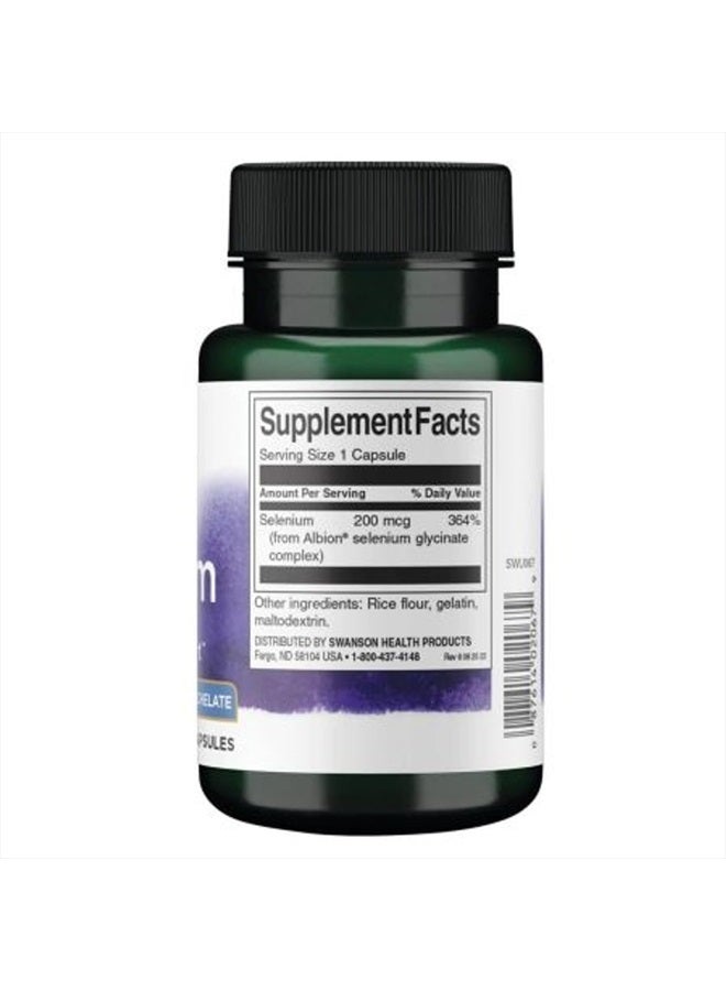 SWANSON Albion Complexed Selenium 200 mcg 90 Capsules - Image 2