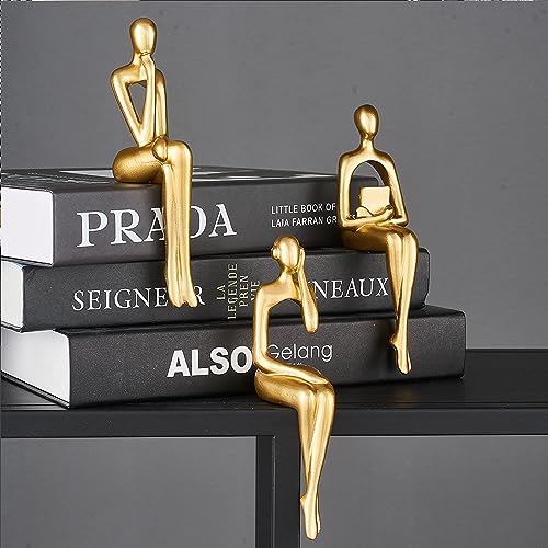 XINXUAN Gold Statue Home Decor - Modern Bookshelf & Desk Decor - 3 Piece Set - Image 5