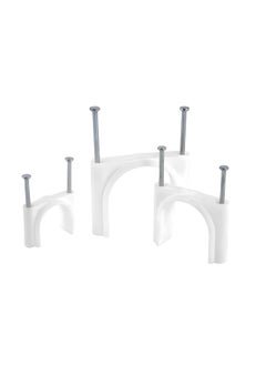 SVDK SVDK 20 mm Wire Fastener Cable Clips with SS Nails for Cable Management Cord Organizer Round Wire Clamps for Hanging Cables Fitting on Wall 25 
