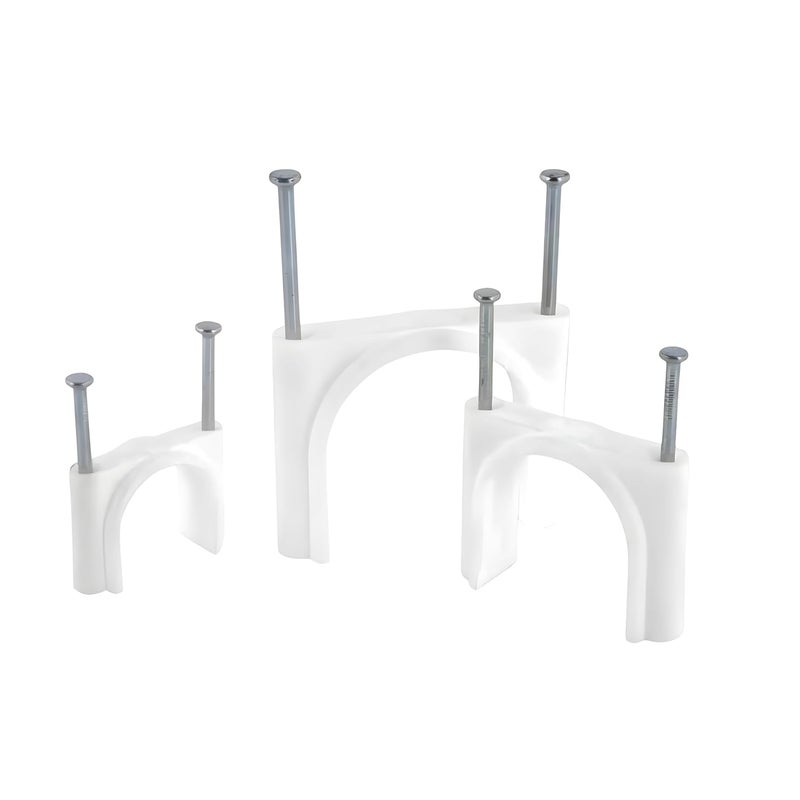 SVDK 20 mm Wire Fastener Cable Clips with SS Nails for Cable Management Cord Organizer Round Wire Clamps for Hanging Cables Fitting on Wall 25