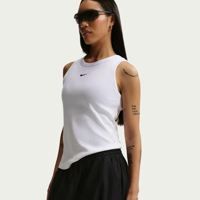 Nike White Women's Ribbed Tank Top for Women | Best Price UAE