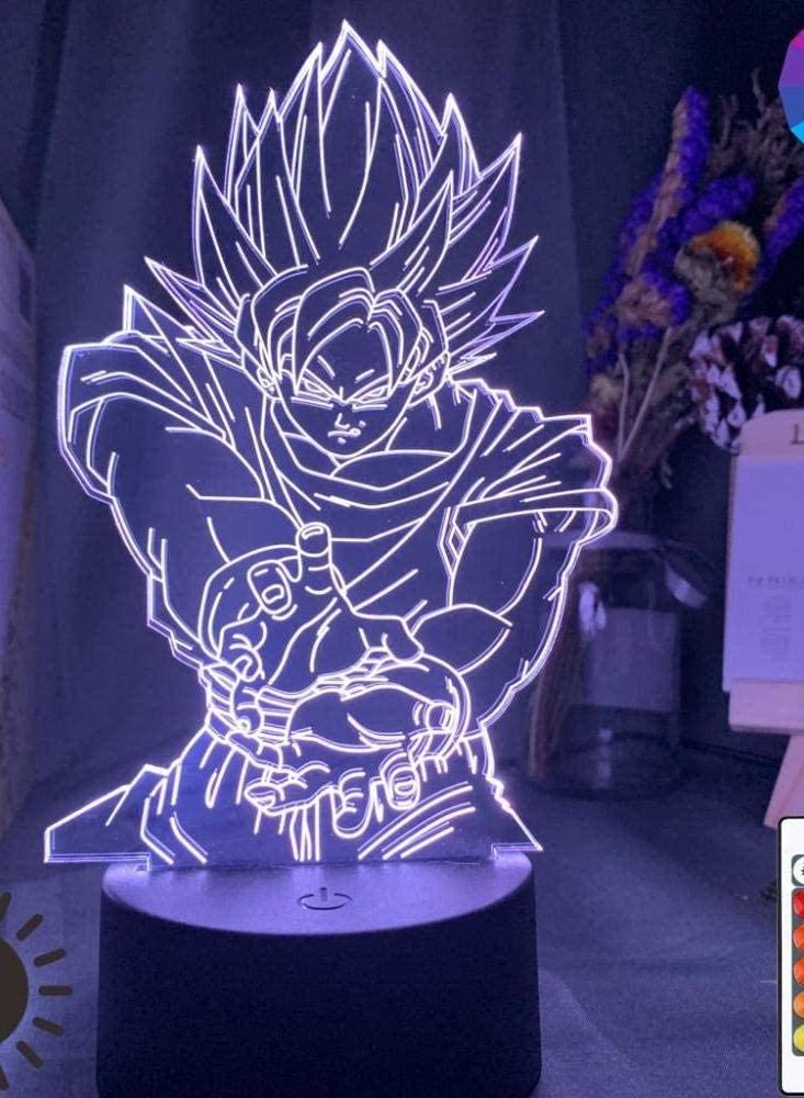 althiqahkey مصباح وهمي ثلاثي الأبعاد LED ضوء ليلي على شكل شخصية دراغون بول زد جوكو لتزيين غرفة الأطفال هدية عيد ميلاد فريدة للأطفال أداة أنمي لتزيين غرفة الأطفال - Image 2