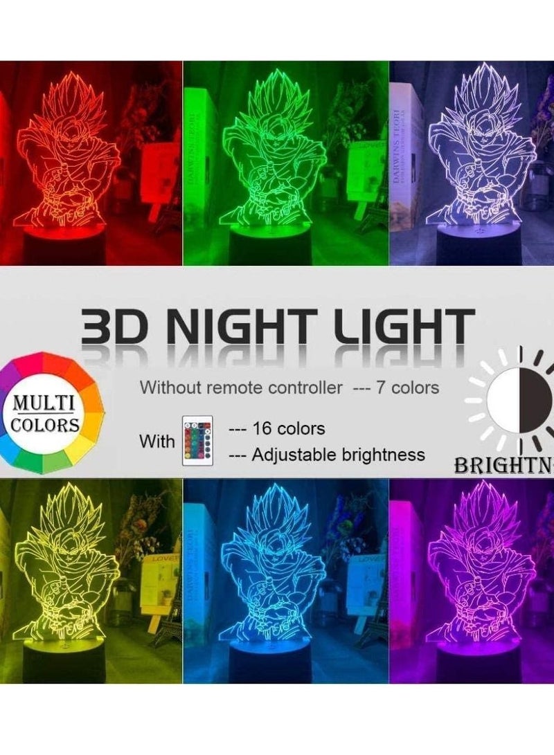 althiqahkey مصباح وهمي ثلاثي الأبعاد LED ضوء ليلي على شكل شخصية دراغون بول زد جوكو لتزيين غرفة الأطفال هدية عيد ميلاد فريدة للأطفال أداة أنمي لتزيين غرفة الأطفال - Image 3