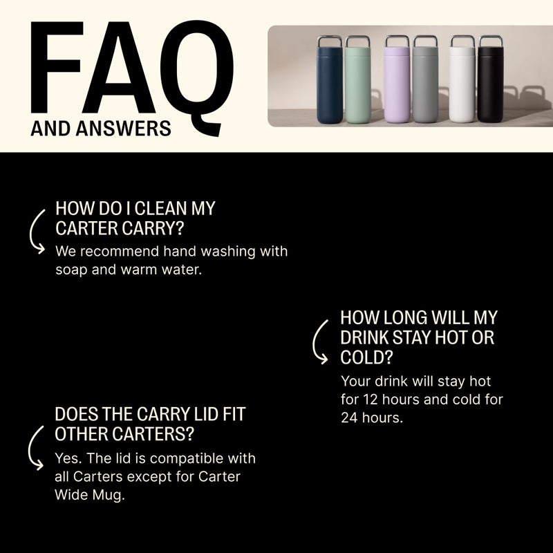 Fellow 20 oz Carter Carry Vacuum Insulated Tumbler for Water, Tea, Coffee, Smoothies, & more - Stainless Steel - Keeps Heat for 12 Hours/Stays Cold for 24 Hours-Leak-Proof Seal-Slim Width-Mint Chip - Image 3