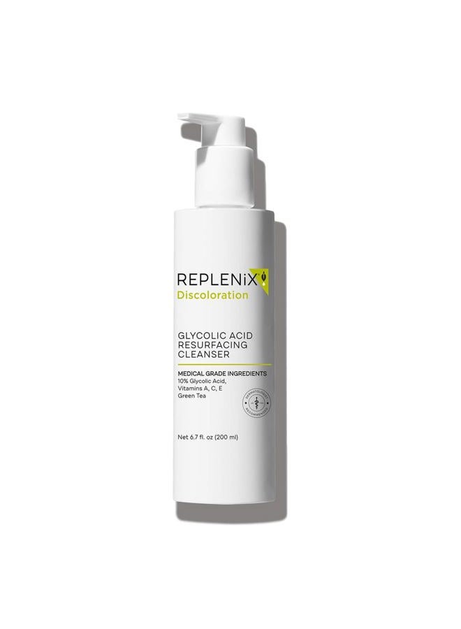 Replenix Glycolic Acid Resurfacing Facial Cleanser, Gentle Medical Grade Exfoliating Face Wash for Skin Discoloration (6.7 fl. oz) - Image 1