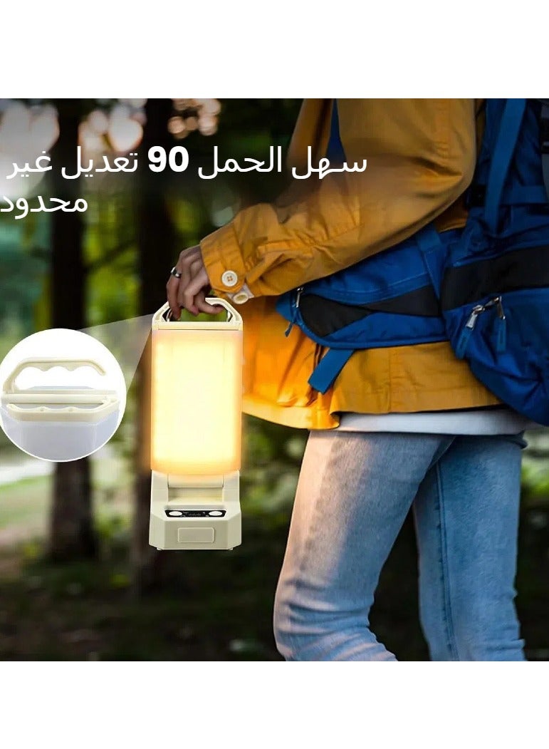 مصباح تخييم محمول بالطاقة الشمسية 4 درجات حرارة لونية 5 مستويات سطوع قابل للتعديل 4500 مللي أمبير مع بطارية مناسب للتخييم والسفر وإضاءة مريحة للشريك. - Image 5