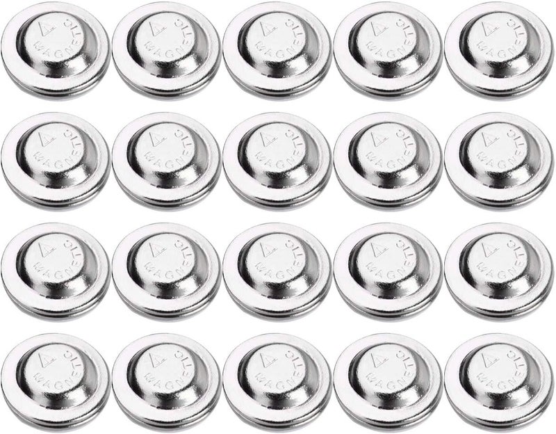 comfrt 24PCS Magnetic Snap Button Round ID Name Badge Fastener Metal Lapel Pin Brooch Holder for DIY Craft Scarf Purses Bags Clothes Leather(17mm,Silver) - Image 1