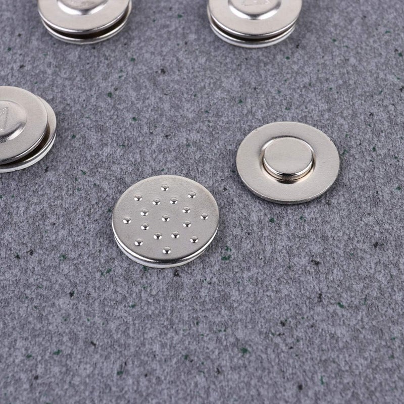 comfrt 24PCS Magnetic Snap Button Round ID Name Badge Fastener Metal Lapel Pin Brooch Holder for DIY Craft Scarf Purses Bags Clothes Leather(17mm,Silver) - Image 5