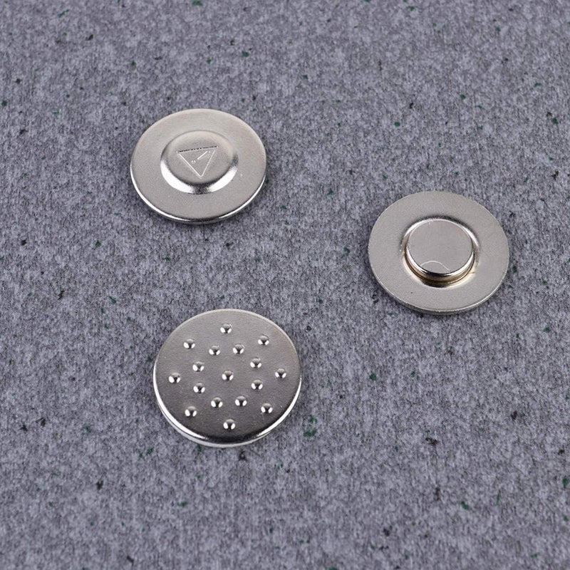 comfrt 24PCS Magnetic Snap Button Round ID Name Badge Fastener Metal Lapel Pin Brooch Holder for DIY Craft Scarf Purses Bags Clothes Leather(17mm,Silver) - Image 3