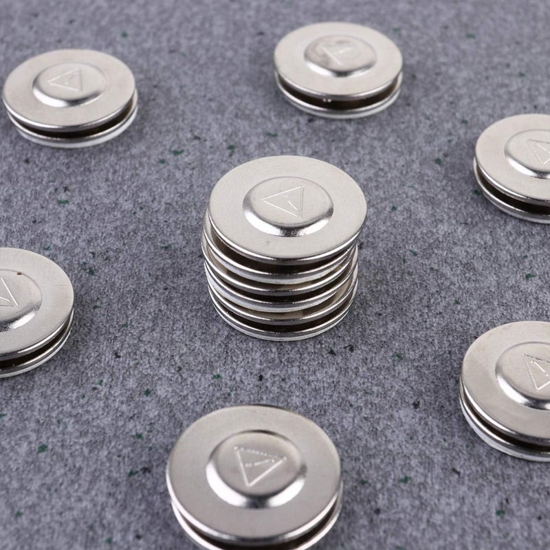 comfrt 24PCS Magnetic Snap Button Round ID Name Badge Fastener Metal Lapel Pin Brooch Holder for DIY Craft Scarf Purses Bags Clothes Leather(17mm,Silver) - Image 2