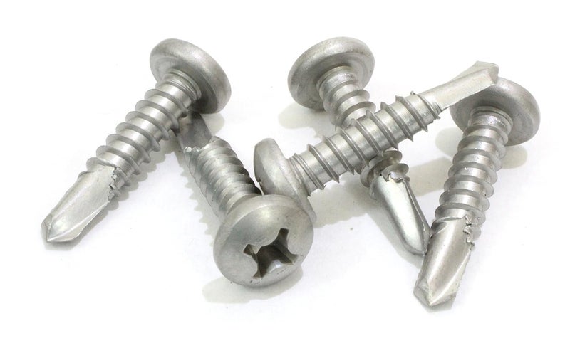 Bolt Dropper #8 x 3/4" Self Tapping Stainless Steel Metal Screws, (100 Pack) Phillips Pan Head Self Drilling, 410 SS, Choose Size - Image 4