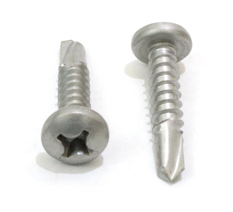 Bolt Dropper #8 x 3/4" Self Tapping Stainless Steel Metal Screws, (100 Pack) Phillips Pan Head Self Drilling, 410 SS, Choose Size - Image 3