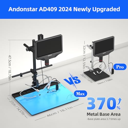 Andonstar AD409 Max HDMI Digital Microscope with Soldering Station, Endoscope, 10.1 inch LCD Screen, 300X USB Electronic Microscope Camera for Professional PCB Soldering, Supports Windows PC - Image 2