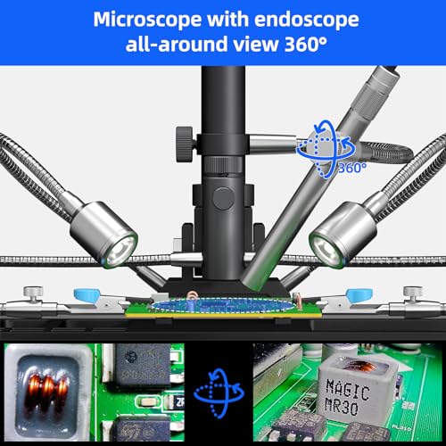 Andonstar AD409 Max HDMI Digital Microscope with Soldering Station, Endoscope, 10.1 inch LCD Screen, 300X USB Electronic Microscope Camera for Professional PCB Soldering, Supports Windows PC - Image 5