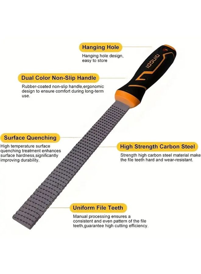 8 Inch Double Sided Flat File With Anti Slip Handle High Carbon Steel For Woodworking - Image 2