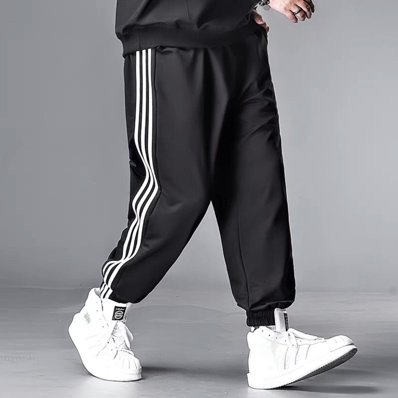 Fleece-Lined Sports Pants Men'S Trendy Plus Size Plus Size Loose Trousers Sweatpants Fat Men'S Leg-In Casual Pants - Image 1