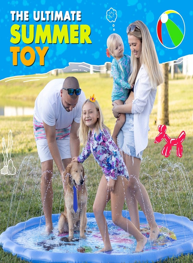 SplashEZ 89’’ Extra Large Splash Pad for Kids and Dogs Great Outdoor Toys for Toddlers 1-3 and Kids Ages 4-8 | Wading Pool for Backyard Sprinkler | Plastic Water Summer Toys - Image 3