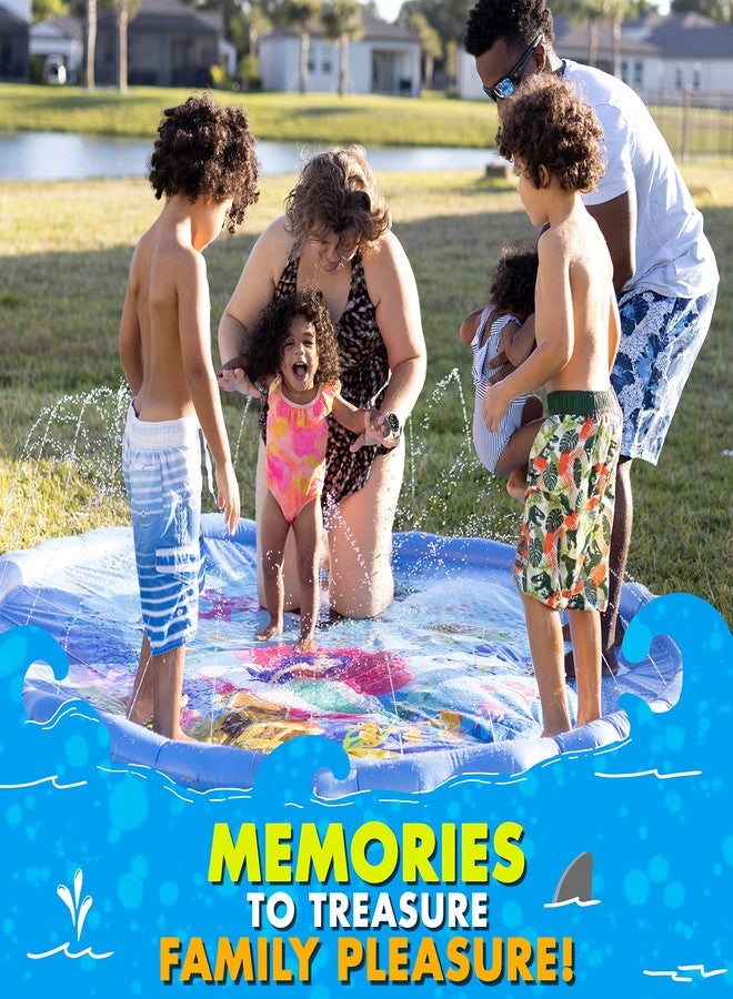 SplashEZ 89’’ Extra Large Splash Pad for Kids and Dogs Great Outdoor Toys for Toddlers 1-3 and Kids Ages 4-8 | Wading Pool for Backyard Sprinkler | Plastic Water Summer Toys - Image 5