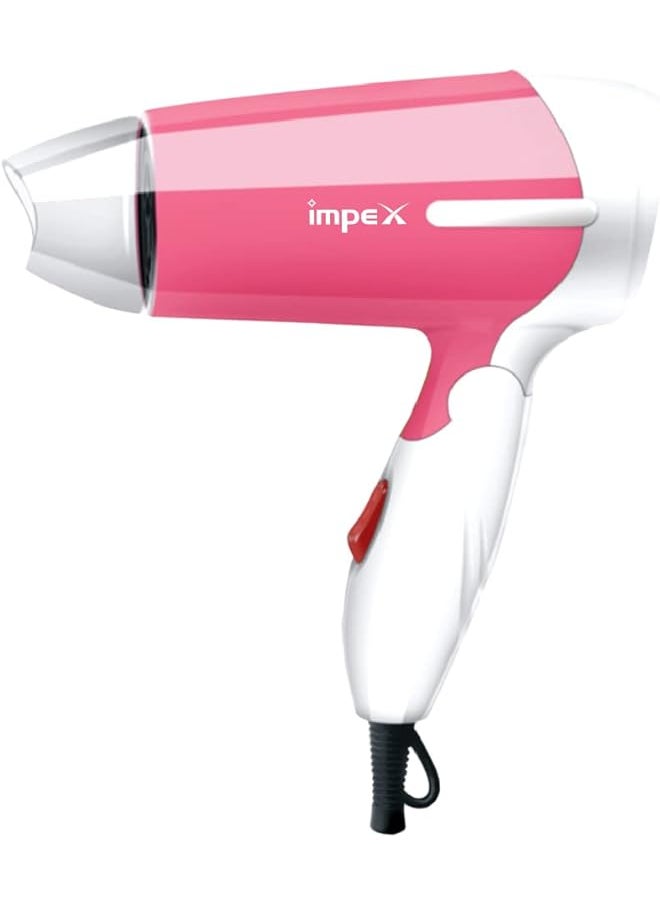 Impex - Hd-1K2 Foldable Handle Hair Dryer With 2 Speed/Heat Function - Assorted - Image 1