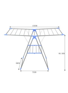 تايمي رف مجفف الملابس أبيض وأزرق 133x58x95 سم  - Image 4