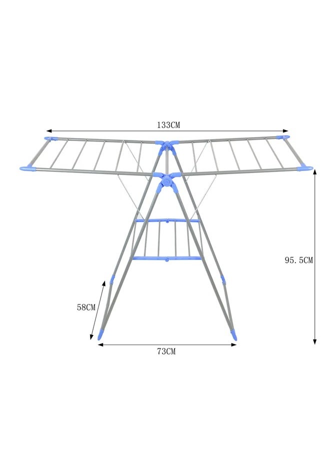 تايمي رف مجفف الملابس أبيض وأزرق 133x58x95 سم  - Image 4