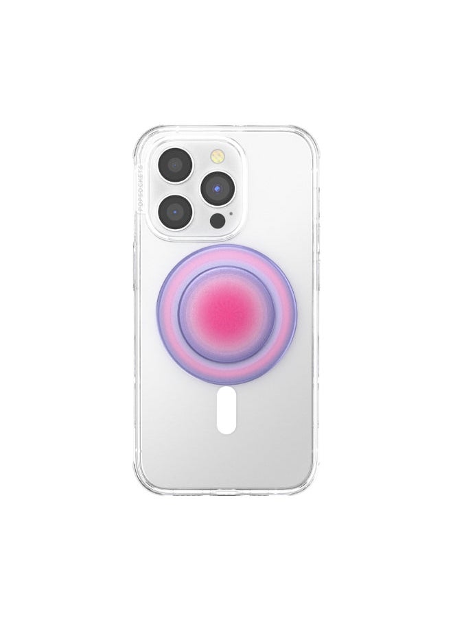POPSOCKETS MagSafe PopGrip | حامل وقبضة مغناطيسية للهاتف، مغناطيس قوي، لهاتف iPhone 15/14/13/12 وحافظات MagSafe، حلقة محول متضمنة للهواتف والحافظات غير المزودة بـ MagSafe - Aura  - Image 1
