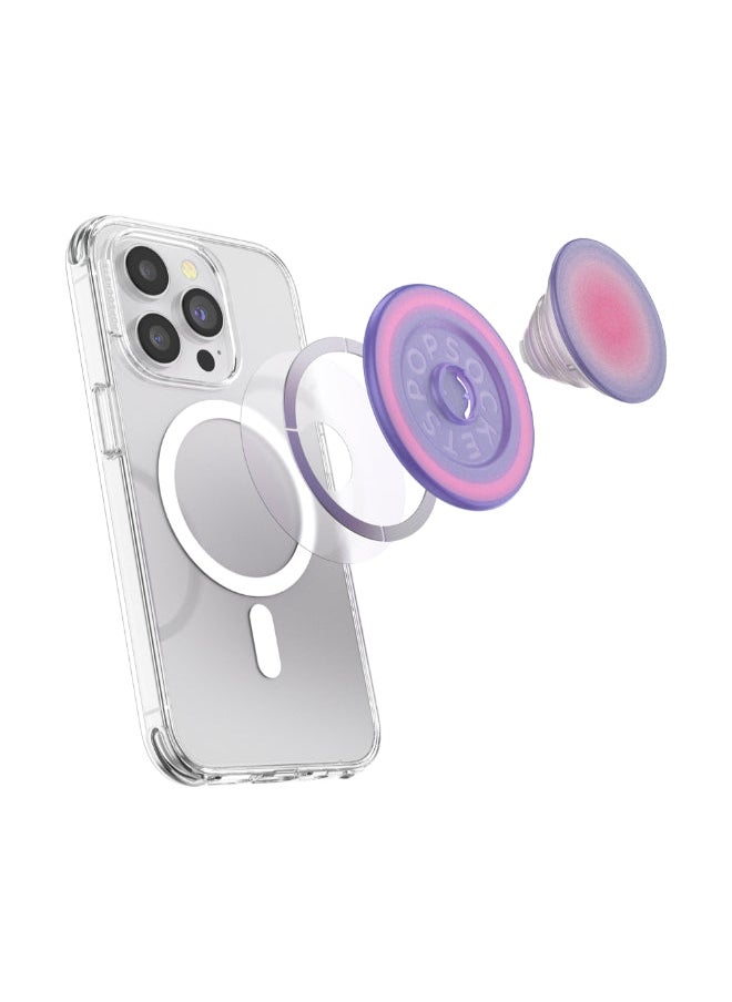 POPSOCKETS MagSafe PopGrip | حامل وقبضة مغناطيسية للهاتف، مغناطيس قوي، لهاتف iPhone 15/14/13/12 وحافظات MagSafe، حلقة محول متضمنة للهواتف والحافظات غير المزودة بـ MagSafe - Aura  - Image 5
