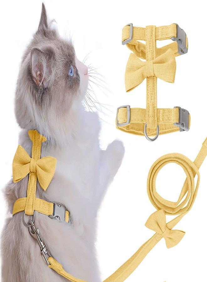 Ddzmz Cat Harness, Cat Harness and Leash Ddzmz Soft Mesh Breathable Adjustable Cat Vest Pets Harnesses for Walking Escape Proof Yellow Color S Size for Pets Cats Kitten Puppy Rabbit Ferret (1-Pack) - Image 1