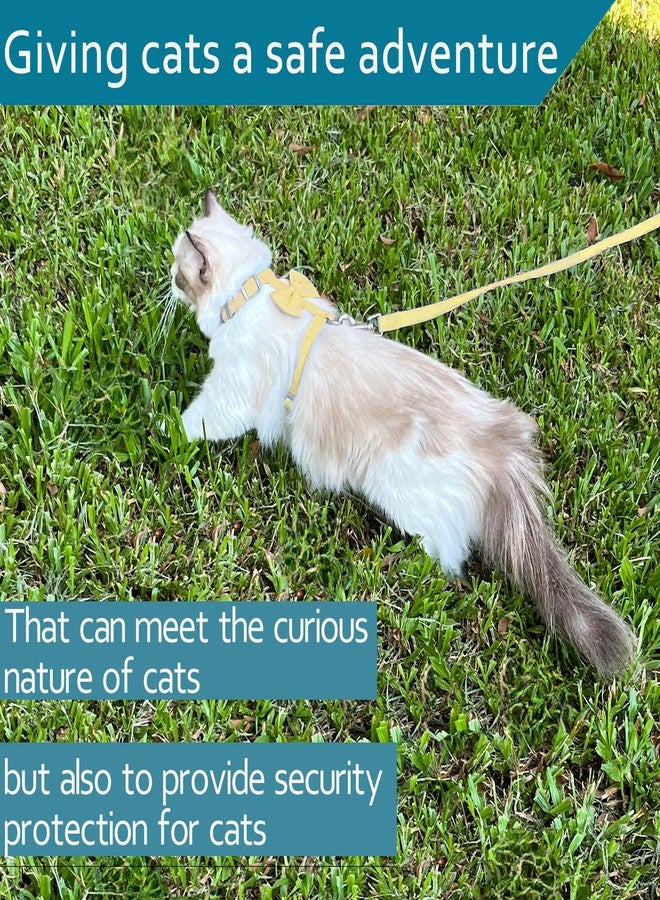 Ddzmz Cat Harness, Cat Harness and Leash Ddzmz Soft Mesh Breathable Adjustable Cat Vest Pets Harnesses for Walking Escape Proof Yellow Color S Size for Pets Cats Kitten Puppy Rabbit Ferret (1-Pack) - Image 4