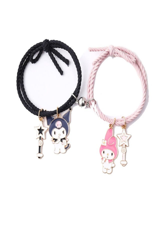 ZMANYIJEW Bestie Couples Bracelets Valentine Couple Rope Bracelet Gift for Best Friend Cute Bracelet, 1in, alloy, no gemstone - Image 1