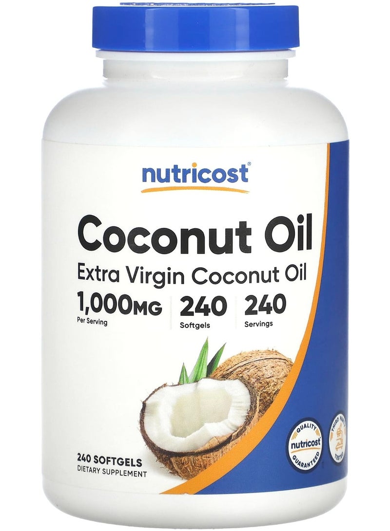 Nutricost زيت جوز الهند البكر الممتاز، 1,000 ملغ، 240 كبسولة
