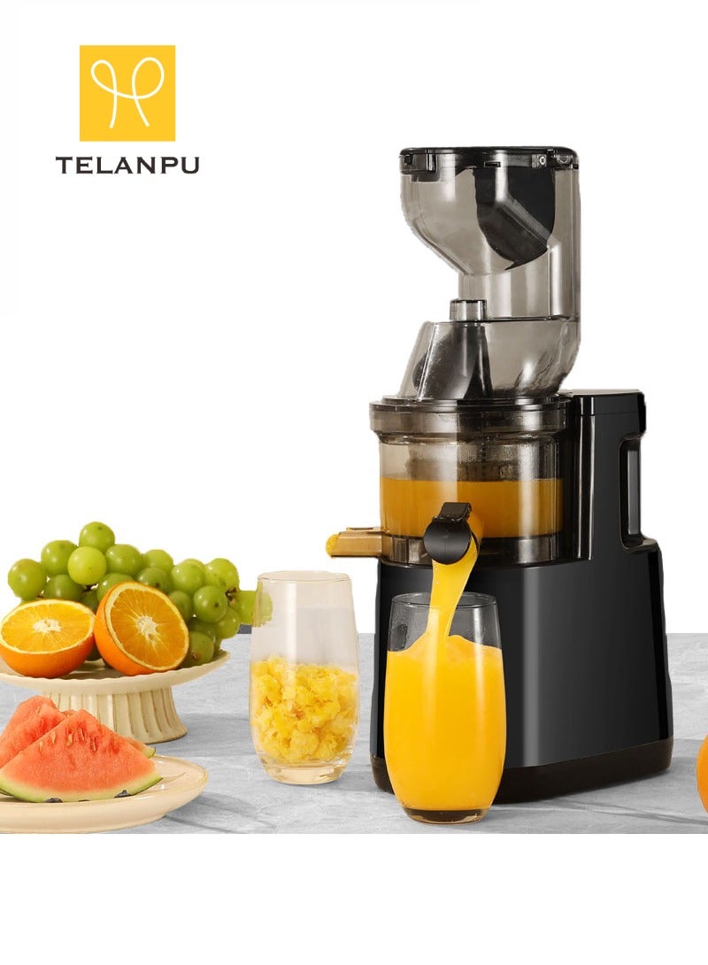 TELANPU Slow Masticating Juicer Extractor - Effortless Cleaning, Cold Press Technology, Quiet Motor Operation, Stylish black finish. - Image 1