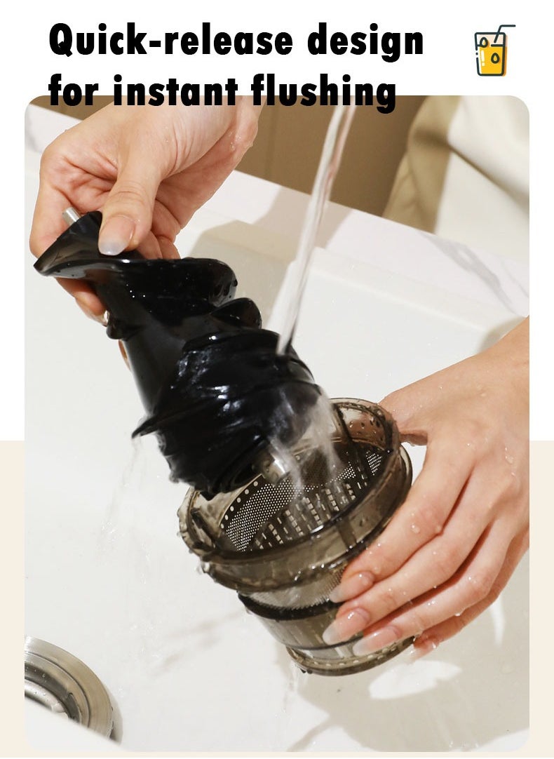 Jourvent - Slow Masticating Juicer Extractor - Effortless Cleaning, Cold Press Technology, Quiet Motor Operation, Stylish black finish. - Image 1
