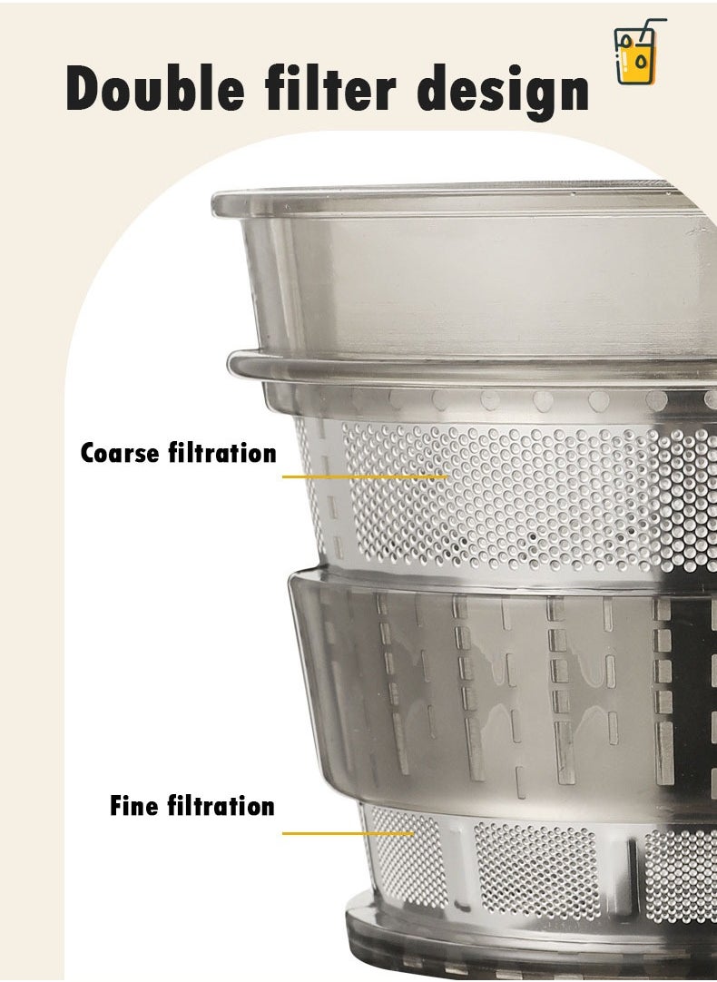 Jourvent - Slow Masticating Juicer Extractor - Effortless Cleaning, Cold Press Technology, Quiet Motor Operation, Stylish black finish. - Image 1