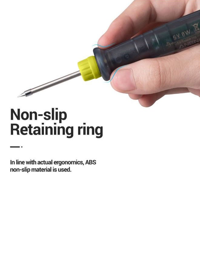 NIBEMINENT USB Electric Soldering Iron With Adjustable Temperature Black/Silver 19centimeter - Image 2