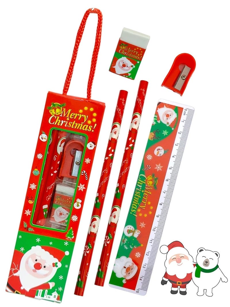 AMYCAUR Merry Christmas Stationery Combo Gift for Kid, Cute School Stationery gift Combo, Secret Santa Party Return Gift for Kids Stationery Items, New Year Christmas Goody Gift Set (Pack_of_10_Items) - Image 4