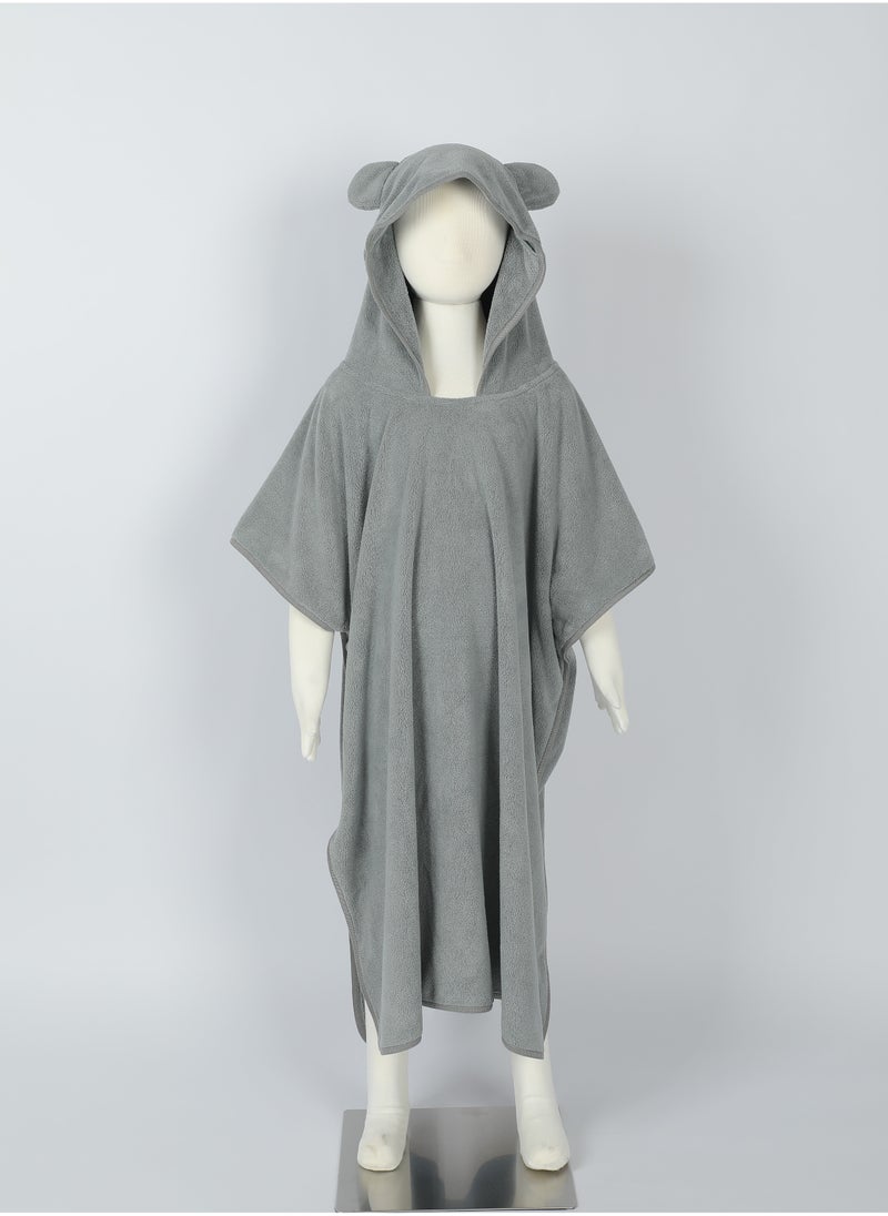 دكتور النووم منشفة حمام بغطاء رأس للأطفال كابا | 6 - 8 سنوات | 75 × 90 سم | رمادي غامق| الأطفال رائعتين وساحرة وأنيقة ومريحة - صوف مرجاني فائق النعومة - Image 2