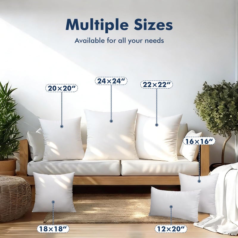 CASAJOY Pack of 2 12x20 Outdoor Pillow Inserts, Water Resistant Throw Pillow Inserts, Outdoor Lumbar Pillow for Patio, Furniture, Sofa, Bed, Living Room, Garden Decorative Waterproof Pillow Inserts - Image 5