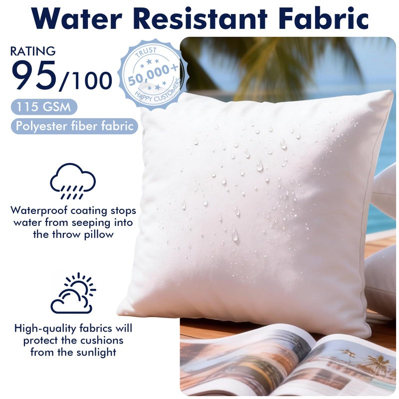 CASAJOY Pack of 2 12x20 Outdoor Pillow Inserts, Water Resistant Throw Pillow Inserts, Outdoor Lumbar Pillow for Patio, Furniture, Sofa, Bed, Living Room, Garden Decorative Waterproof Pillow Inserts - Image 4
