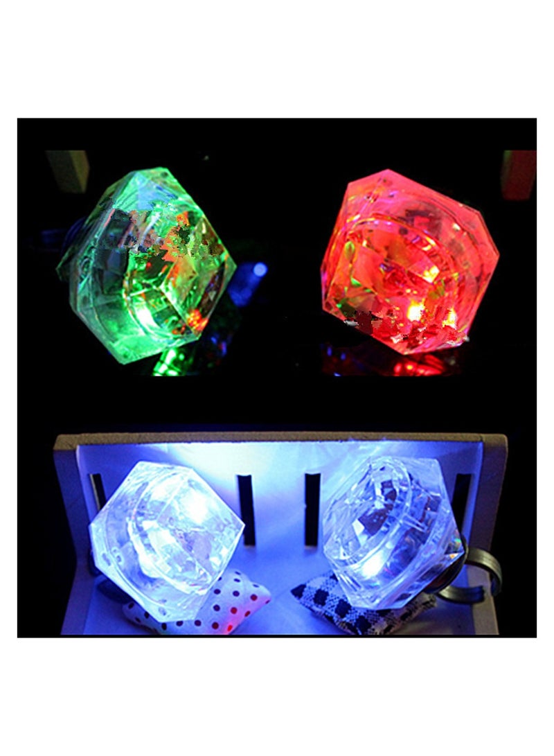 Excefore Light Up Rings 20 Pieces Flashing Plastic Diamond Bling Rings LED Glow Rings for Birthday Parties Weddings Concert - Image 3